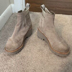 Dolce Vita Taupe Suede Ankle Booties